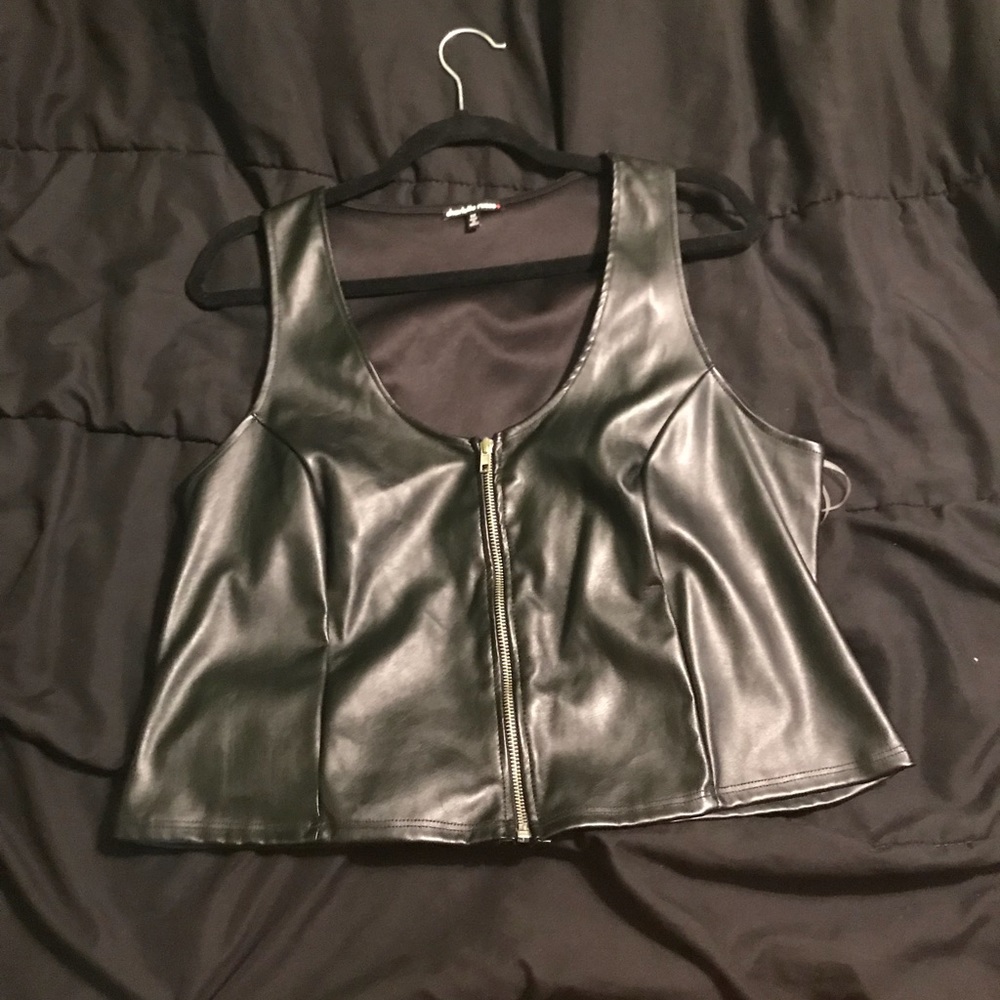 Charlotte Russe leather crop top